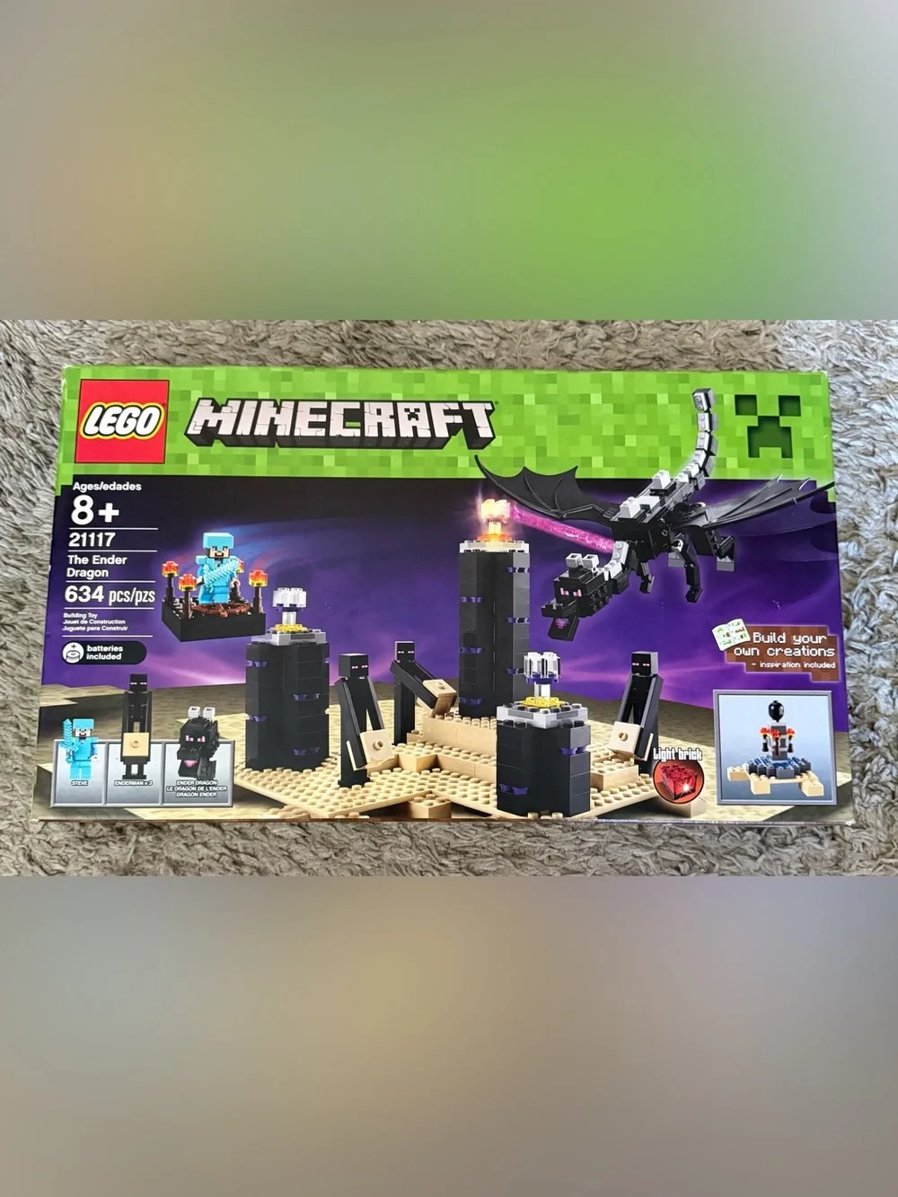 Lego Minecraft The Ender Dragon 21117 Ages 8+ 634 Pieces in Great Used Condition